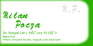 milan pocza business card